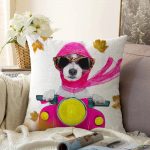 - Sonil-K-5724-Gorsel1 - Realhomes  Motor Süren Çılgın Köpek Dijital Baskılı Modern Raşel Kadife Yastık Kırlent Kılıfı Realhomes