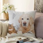 - Sonil-K-5729-Gorsel1 - Realhomes  Sevimli Köpek ve Kedi Desenli Sevimli Modern Raşel Kadife Yastık Kırlent Kılıfı Realhomes