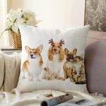 - Sonil-K-5730-Gorsel1 - Realhomes  Çeşitli Köpek Desenli Dijital Baskılı Modern Raşel Kadife Yastık Kırlent Kılıfı Realhomes