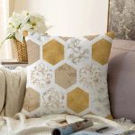 Geometrik Mermer Motifli Dekoratif Raşel Kadife Kırlent Kılıfı Realhomes