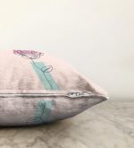 - Sonil-K-5776-Gorsel3 - Realhomes  Pembe Zeminde Gül Motifli Bohemian Dekoratif Raşel Kadife Kırlent Kılıfı Realhomes