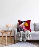 - Sonil-K-5790-Gorsel2 - Realhomes  Yelpazeli Japon Kadın Motifli Dekoratif Raşel Kadife Yastık Kılıfı Realhomes