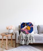 - Sonil-K-5795-Gorsel2 - Realhomes  Çiçek Desenli Yelpazeli Japon Kız Motifli Modern Raşel Kadife Kırlent Kılıfı Realhomes