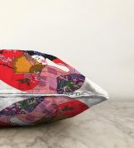 Çiçek Desenli Yelpazeli Japon Kız Motifli Modern Raşel Kadife Yastık Kılıfı Realhomes