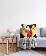 Çiçek Desenli Yelpazeli Japon Kız Motifli Modern Raşel Kadife Yastık Kılıfı Realhomes