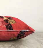 - Sonil-K-5800-Gorsel3 - Realhomes  Prenses Pembe Zeminli Yelpazeli Kadın Desenli Dekoratif Raşel Kadife Yastık Kılıfı Realhomes