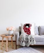 - Sonil-K-5814-Gorsel2 - Realhomes Kırmızı Yelpazeli Şaman Japon Kadın Dijital Baskılı Raşel Kadife Kırlent Kılıfı Realhomes