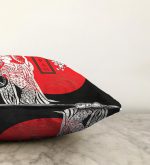 Beyaz Dal Desenli Çift Yelpazeli Japan Kadın Modern Raşel Kadife Yastık Kılıfı Realhomes