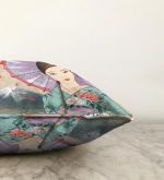 Şemsiyeli Japon Kız Motifli Dekoratif Raşel Kadife Kırlent Kılıfı Realhomes