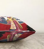 Yelpazeli Japon Kadın Motifli Dekoratif Raşel Kadife Yastık Kılıfı Realhomes