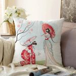 - Sonil-K-5844-Gorsel1 - Realhomes Dal Detaylı Şemsiyeli Japon Kızlar Modern Raşel Kadife Kırlent Kılıfı Realhomes