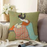 Realhomes Dijital Baskılı Özel Tasarım Dekoratif Modern Raşel Kadife Kırlent Kılıfı Realhomes