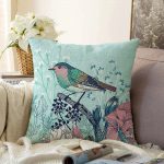 - Sonil-K-65-Gorsel1 - Realhomes Kuş Motifli Dijital Baskılı Dekoratif Raşel Kadife Yastık Kırlent Kılıfı Realhomes