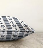 Lacivert Denizci Motifleri Dijital Baskılı Raşel Kadife Yastık Kırlent Kılıfı Realhomes