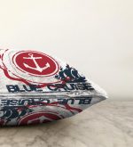 Çapa Desen Dijital Baskılı Dekoratif Raşel Kadife Yastık Kırlent Kılıfı Realhomes