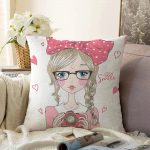 - Для Интернета - Realhomes Fashion Girl Dijital Baskılı Modern Raşel Kadife Yastık Kırlent Kılıfı Realhomes