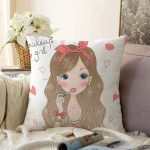 - Для Интернета - Realhomes Fashion Girl Dijital Baskılı Modern Raşel Kadife Yastık Kırlent Kılıfı Realhomes
