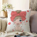- Для Интернета - Realhomes  Fashion Girl Dijital Baskılı Modern Raşel Kadife Yastık Kırlent Kılıfı Realhomes