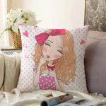 - girlcupcake - Realhomes  Fashion Girl Dijital Baskılı Modern Raşel Kadife Yastık Kırlent Kılıfı Realhomes