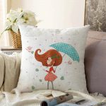 - Print - Realhomes Fashion Girl Dijital Baskılı Modern Raşel Kadife Yastık Kırlent Kılıfı Realhomes