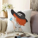 Fashion Girl Dijital Baskılı Modern Raşel Kadife Yastık Kırlent Kılıfı Realhomes