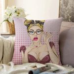 Fashion Girl Dijital Baskılı Modern Raşel Kadife Yastık Kırlent Kılıfı Realhomes