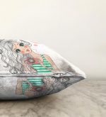 - Для Интернета - Realhomes  Fashion Girl Dijital Baskılı Modern Raşel Kadife Yastık Kırlent Kılıfı Realhomes