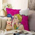 Fashion Girl Dijital Baskılı Modern Raşel Kadife Yastık Kırlent Kılıfı Realhomes