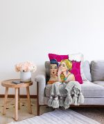Fashion Girl Dijital Baskılı Modern Raşel Kadife Yastık Kırlent Kılıfı Realhomes
