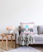 Modern Fil Desenli Dijital Baskılı Modern Raşel Kadife Yastık Kırlent Kılıfı Realhomes