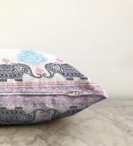 Modern Fil Desenli Dijital Baskılı Modern Raşel Kadife Yastık Kırlent Kılıfı Realhomes