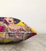 Pop Art Resimli Dijital Baskılı Dekoratif Raşel Kadife Yastık Kırlent Kılıfı Realhomes
