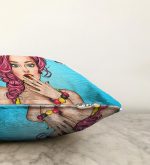 Pop Art Desen Dijital Baskılı Dekoratif Raşel Kadife Yastık Kırlent Kılıfı Realhomes