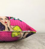 Pop Art Resimli Dijital Baskılı Dekoratif Raşel Kadife Yastık Kırlent Kılıfı Realhomes