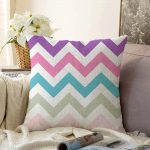- Sonil-K-753-Gorsel1 - Realhomes  Zigzag Desen Dijital Baskılı Dekoratif Raşel Kadife Yastık Kırlent Kılıfı Realhomes