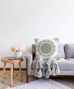 Modern Damask Desenli Dijital Baskılı Dekoratif Raşel Kadife Yastık Kırlent Kılıfı Realhomes