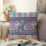 - Print - Realhomes  Modern Fil Desen Dijital Baskılı Modern Raşel Kadife Yastık Kırlent Kılıfı Realhomes