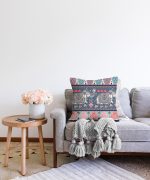 - Print - Realhomes  Modern Fil Desen Dijital Baskılı Modern Raşel Kadife Yastık Kırlent Kılıfı Realhomes