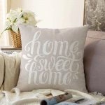 Home Sweet Home Dijital Baskılı Raşel Kadife Yastık Kırlent Kılıfı Realhomes