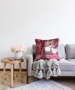 Ağaç Temalı Dijital Baskılı Raşel Kadife Yastık Kırlent Kılıfı Realhomes