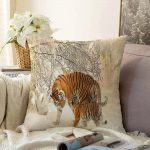 Leopar Desenli Dijital Baskılı Raşel Kadife Yastık Kırlent Kılıfı Realhomes