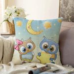 Başkuş Desen Dijital Baskılı Raşel Kadife Yastık Kırlent Kılıfı Realhomes