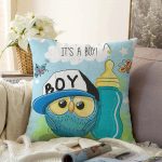 - Sonil-K-826-Gorsel1 - Realhomes  Modern Baykuş Desen Dijital Baskılı Raşel Kadife Yastık Kırlent Kılıfı Realhomes