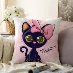 - Sonil-K-829-Gorsel1 - Realhomes Sevimli Kedi Dijital Baskılı Raşel Kadife Yastık Kırlent Kılıfı Realhomes