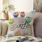 Modern Fil Desen Dijital Baskılı Raşel Kadife Yastık Kırlent Kılıfı Realhomes