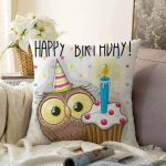 - Sonil-K-832-Gorsel1 - Realhomes Modern Baykuş Desen Dijital Baskılı Raşel Kadife Yastık Kırlent Kılıfı Realhomes