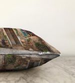 Çiçek Penceresi Desen Dijital Baskılı Raşel Kadife Yastık Kırlent Kılıfı Realhomes