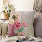 Çiçek Temalı Dijital Baskılı Raşel Kadife Yastık Kırlent Kılıfı Realhomes