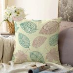 - Sonil-K-839-Gorsel1 - Realhomes  Yaprak Temalı Dijital Baskılı Raşel Kadife Yastık Kırlent Kılıfı Realhomes