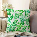 - Sonil-K-841-Gorsel1 - Realhomes  Yaprak Temalı Dijital Baskılı Raşel Kadife Yastık Kırlent Kılıfı Realhomes
